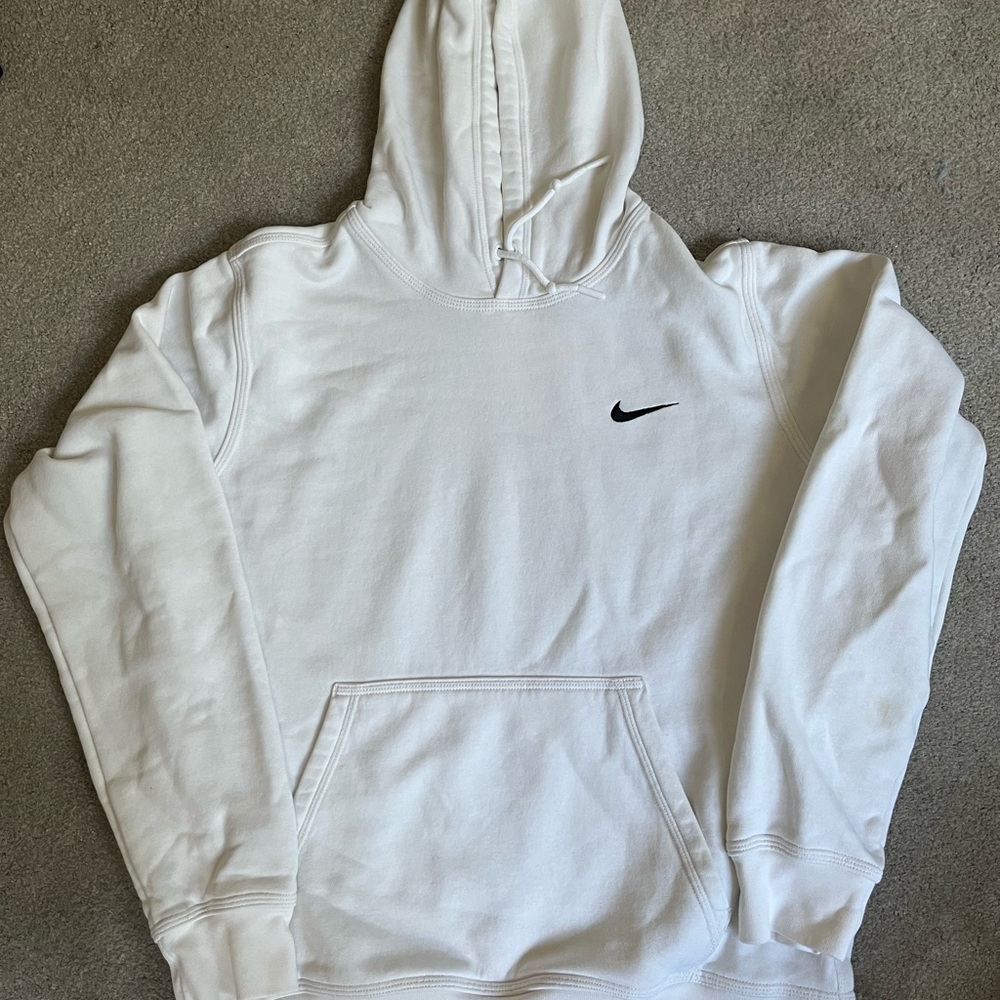 Nike White Hoodie with Black Logo